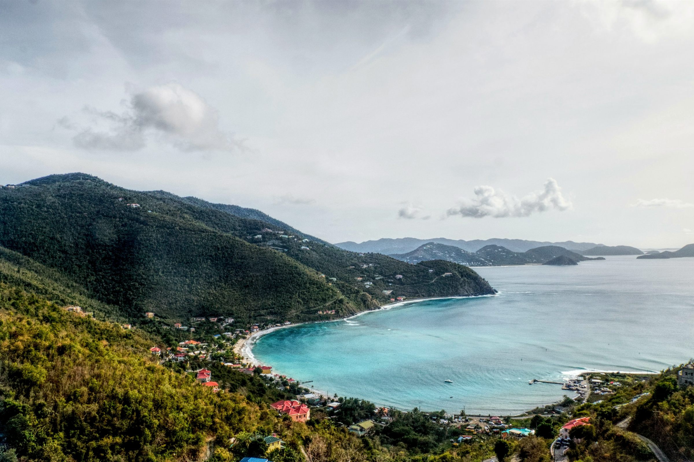Tortola hillside overlooking a turquoise bay