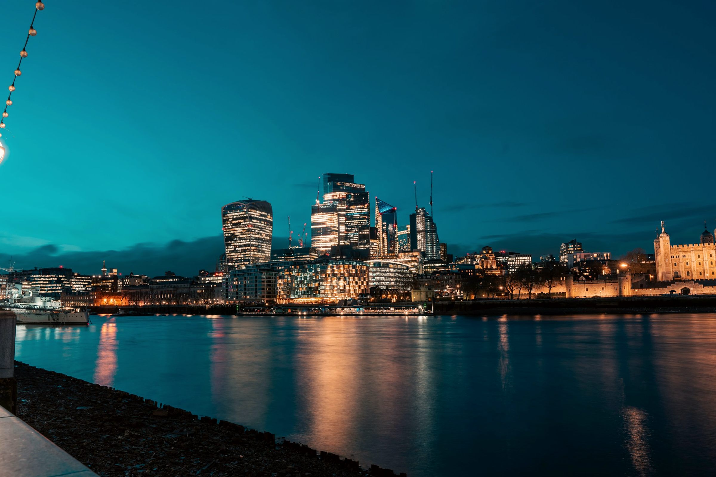 City of London skyline at dusk
